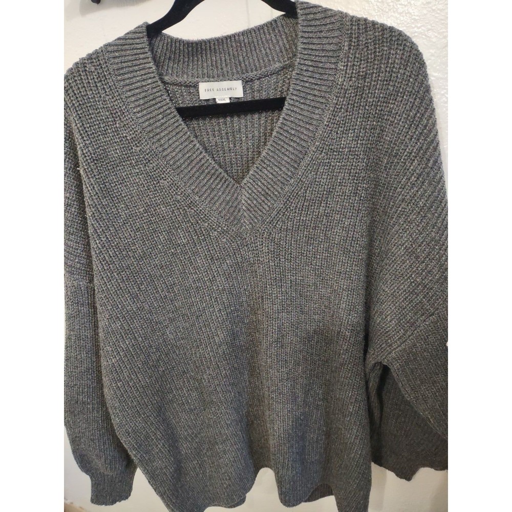 Free assembly V neck grey sweater